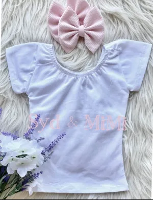 1 left! 3/4yr ~ S/S Cap Sleeve Top ~ White