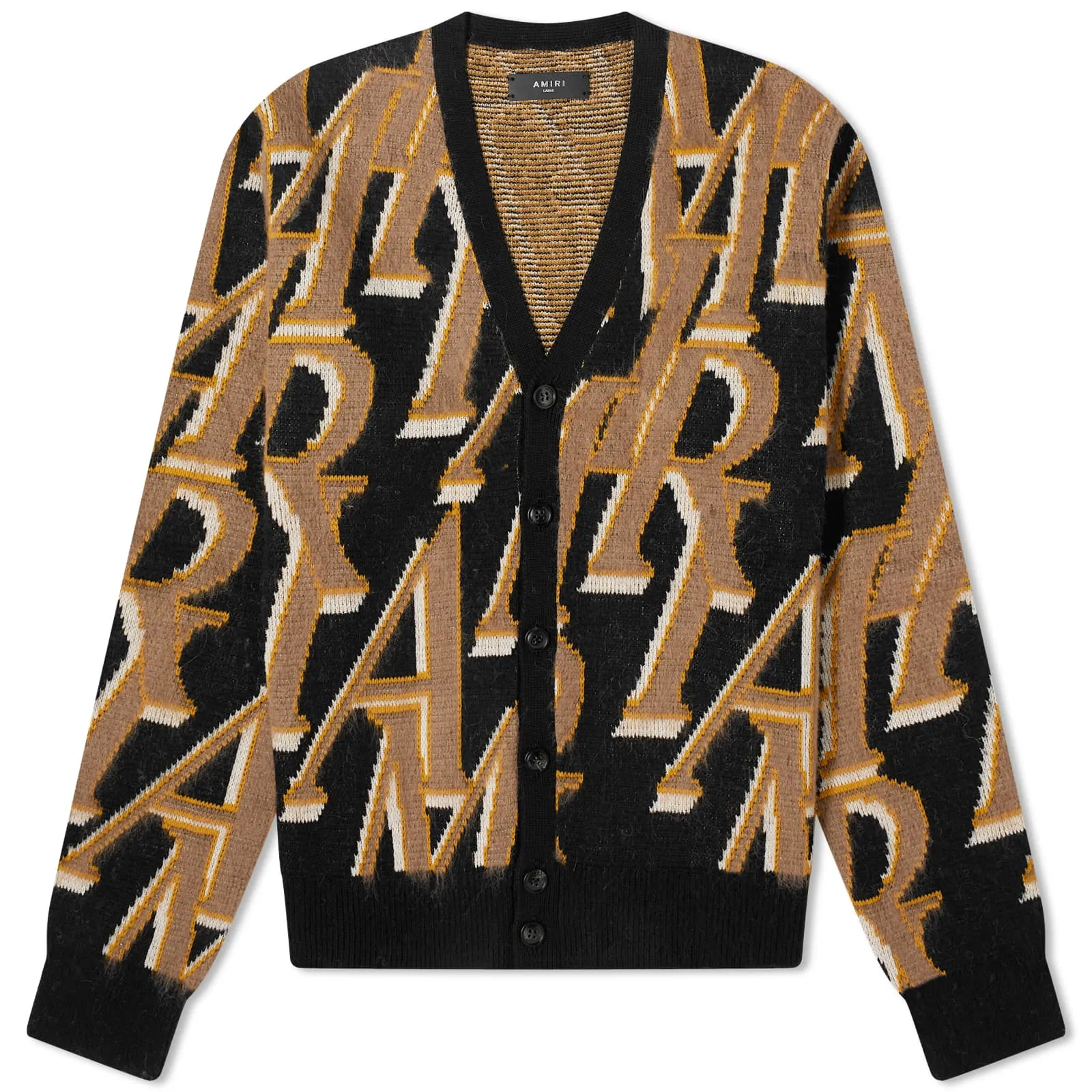 Amiri Repeat Logo Cardigan, black