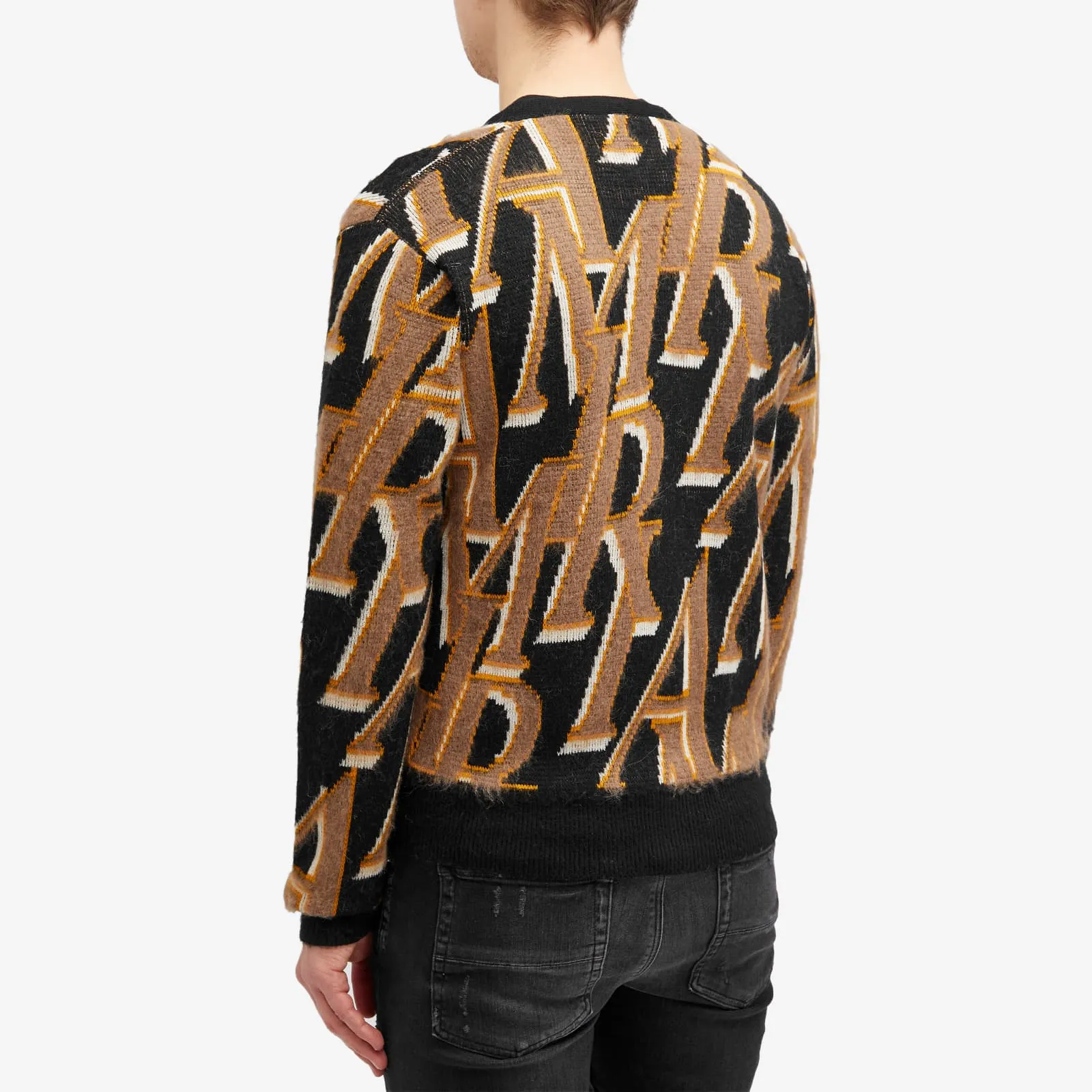 Amiri Repeat Logo Cardigan, black