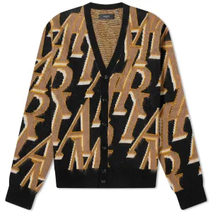 Amiri Repeat Logo Cardigan, black