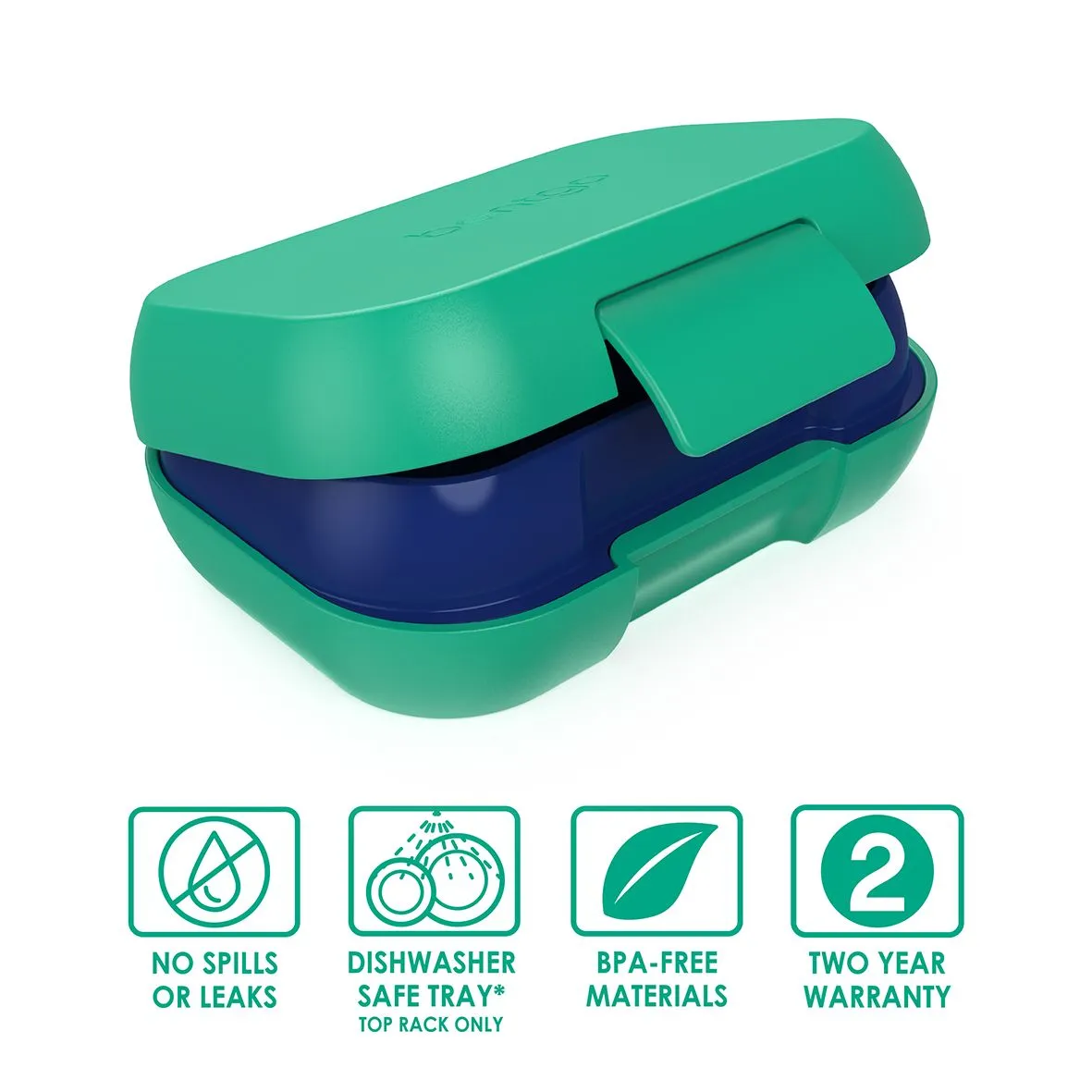 Bentgo Kids CHILL Lunch Box & Snack Box Bundle - Green/Navy