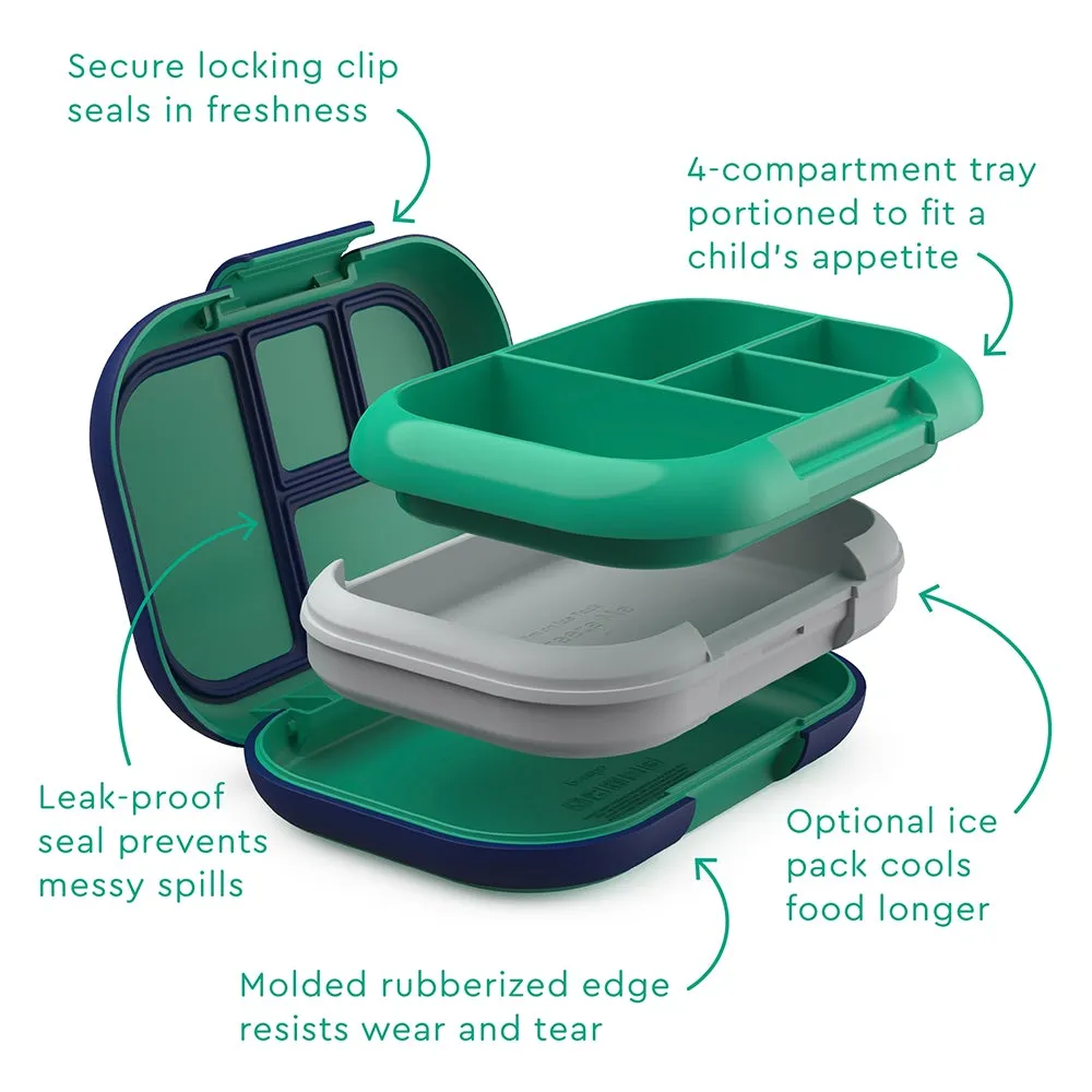 Bentgo Kids CHILL Lunch Box & Snack Box Bundle - Green/Navy