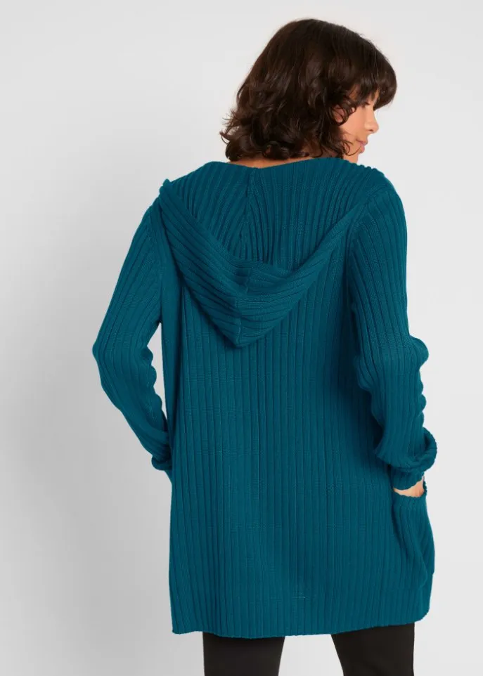 Cardigan with hood Bpc Bonprix Collection, blue