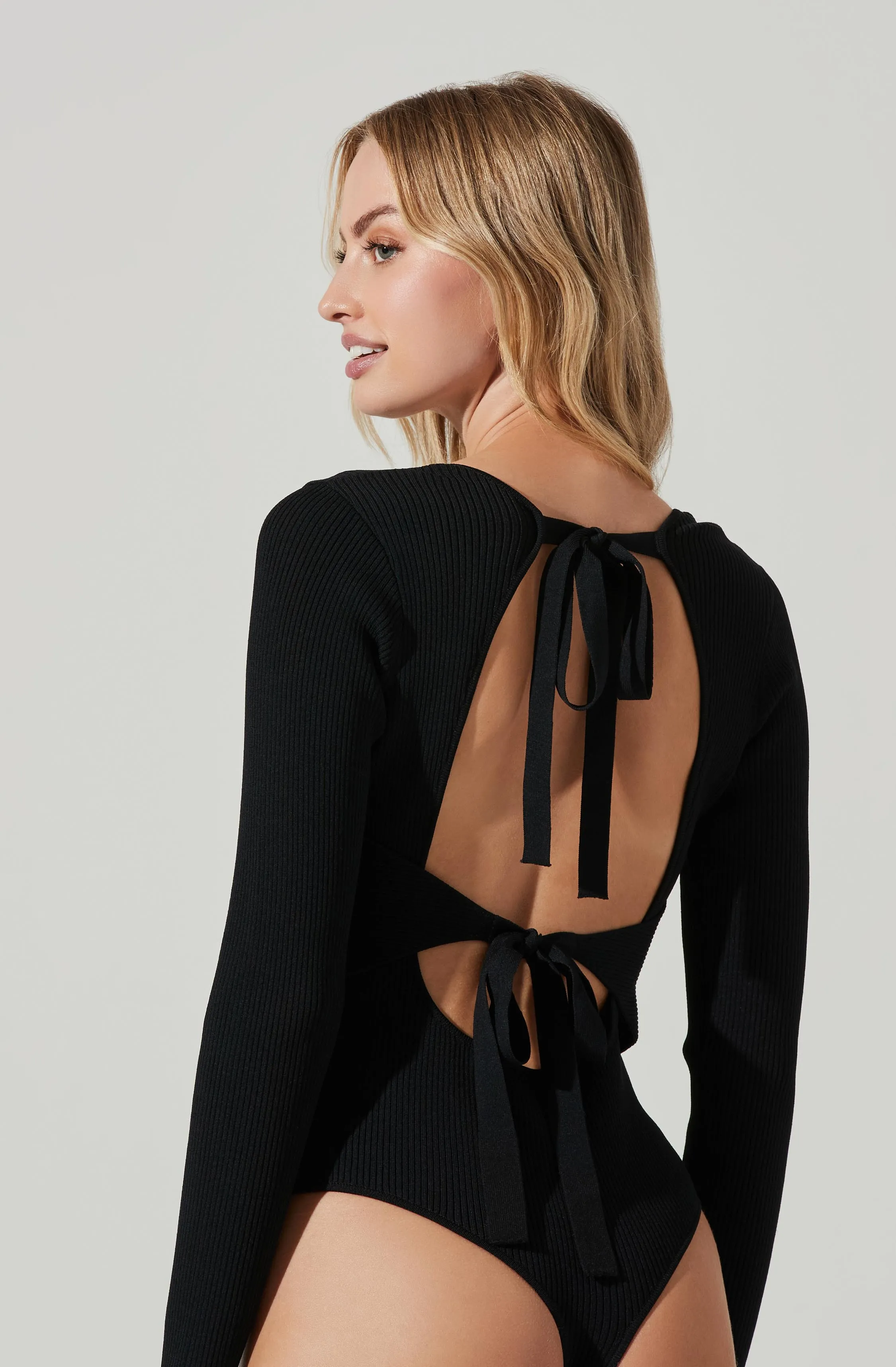 Farren Strappy Back Long Sleeve Bodysuit
