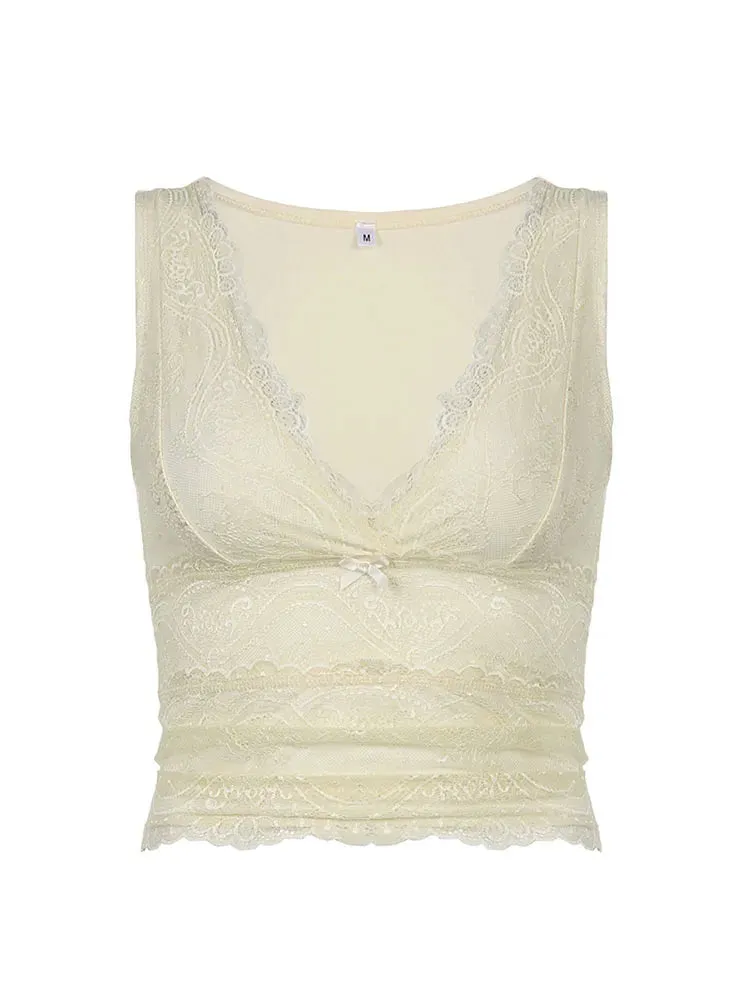 Girlary Woman Jacquard Corset Short Sleeve Camisole Pockets Tank Top Bustier Patchwork Crop Tops Fashion Crochet Halter Korean Top