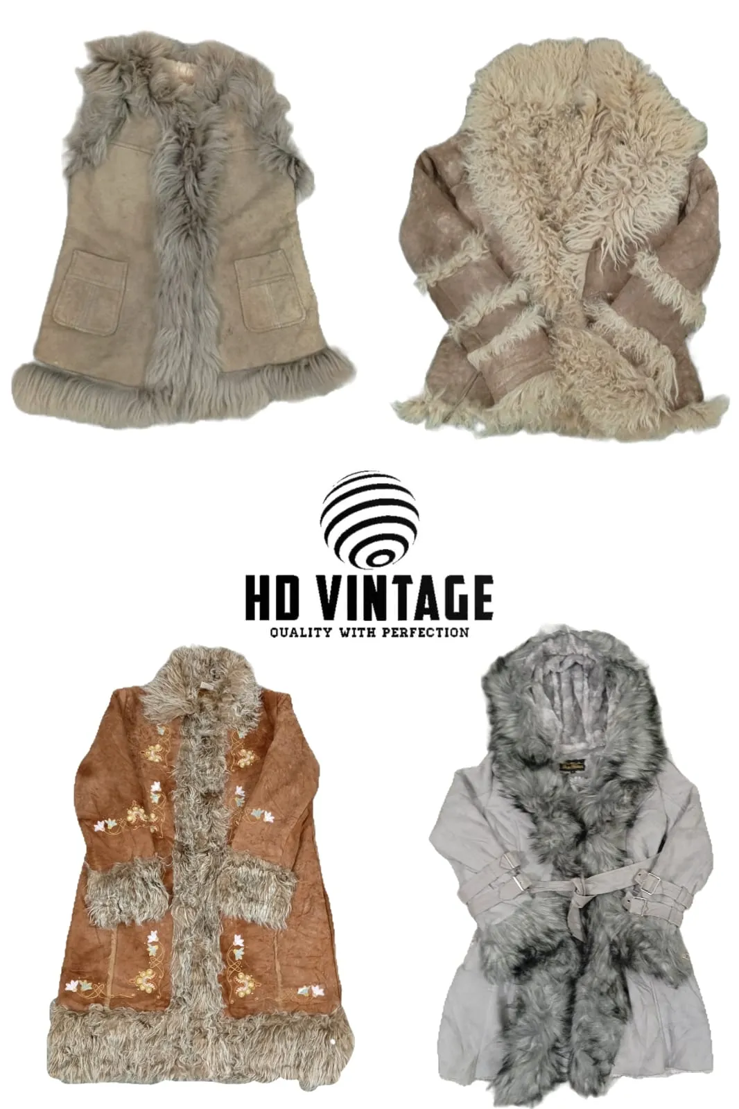 HD222 Ladies Y2K Premium Afghan Coats - 14 pcs