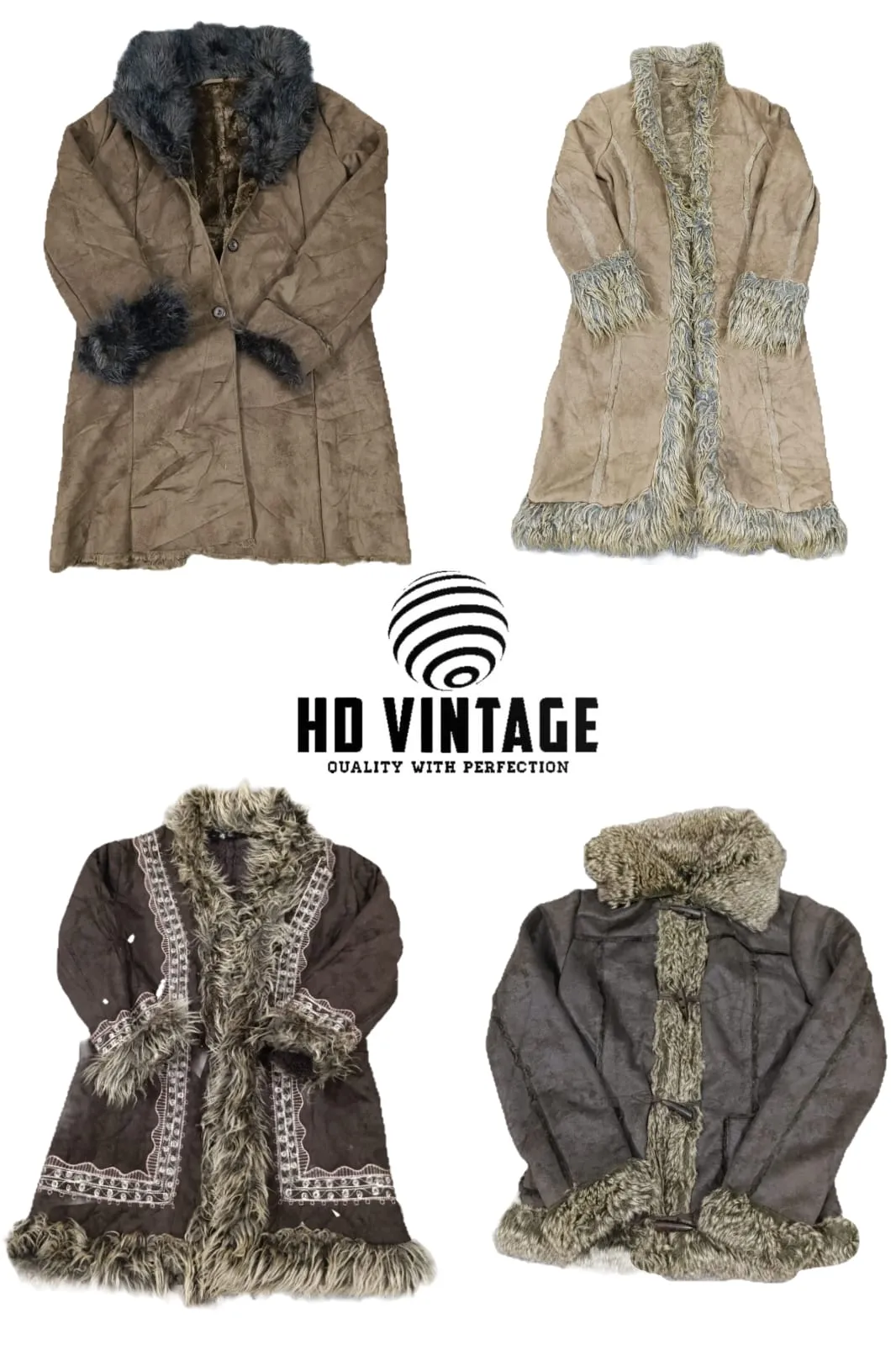 HD240 Ladies Y2K Premium Afghan Coats - 18 pcs