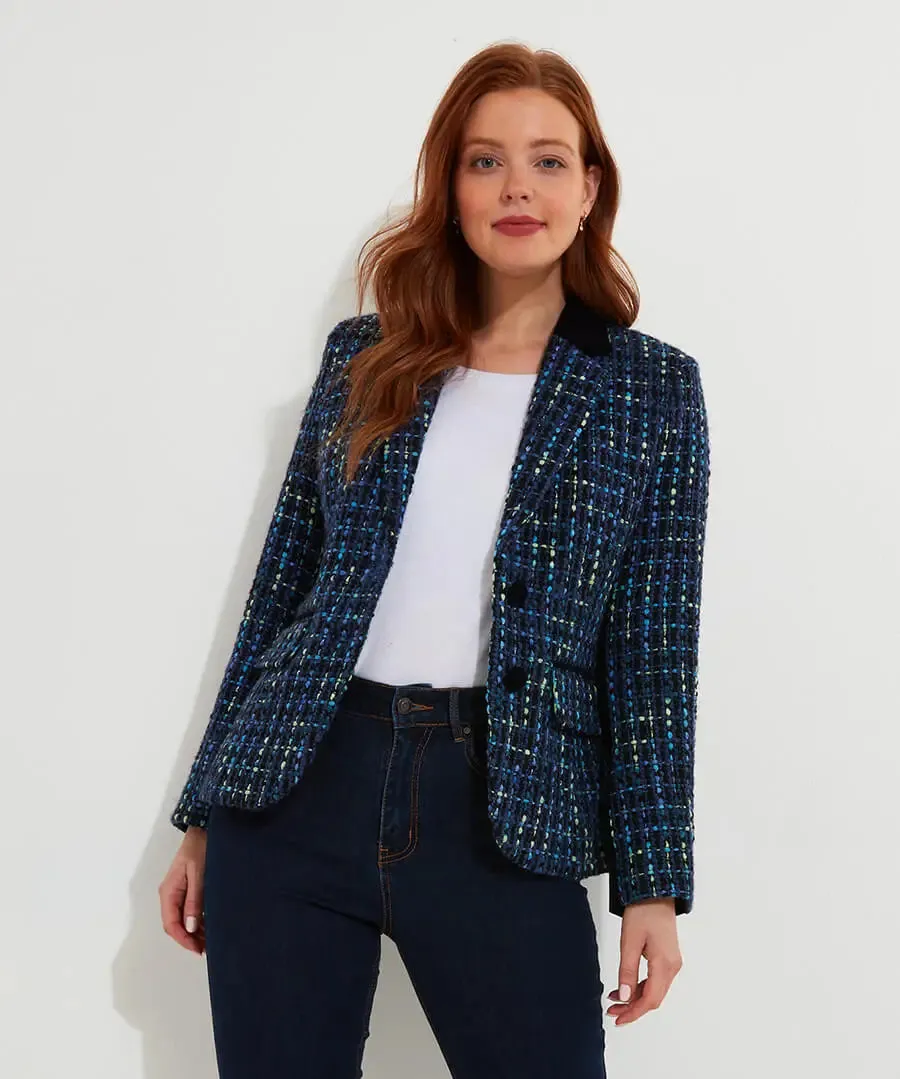 Joe Browns 18 Blue Tiah Tweed Jacket