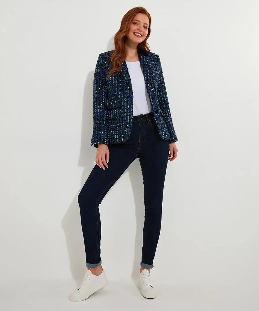 Joe Browns 18 Blue Tiah Tweed Jacket