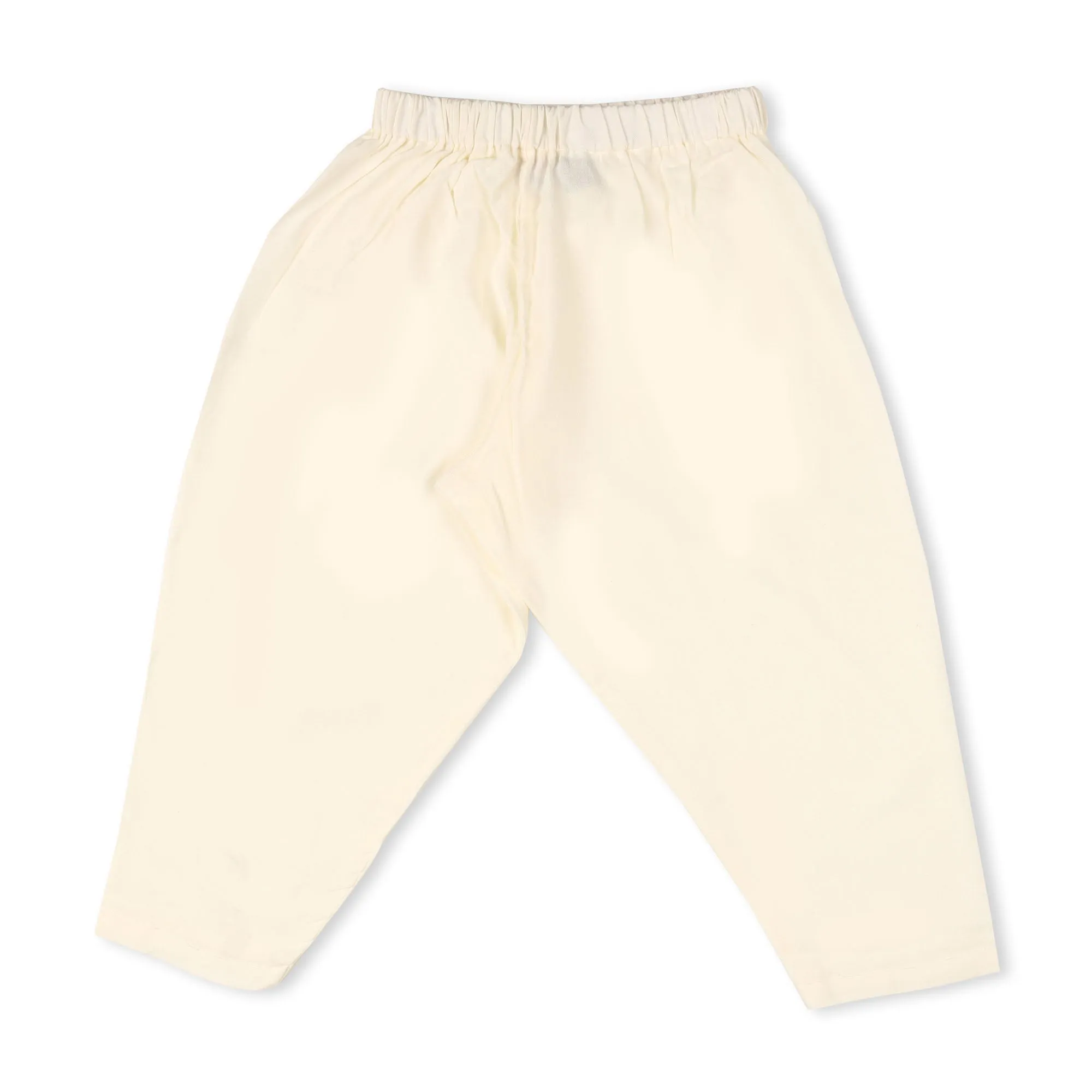 Kicks & Crawl Cream & Yellow Dhoti Kurta Set