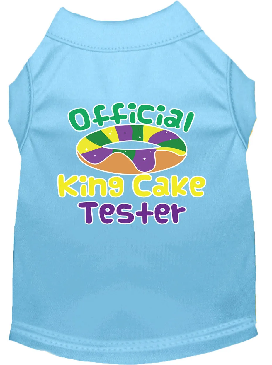 King Cake Taster Screen Print Mardi Gras Dog Shirt Baby Blue Xxxl