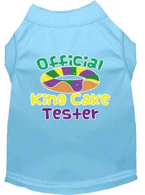 King Cake Taster Screen Print Mardi Gras Dog Shirt Baby Blue Xxxl