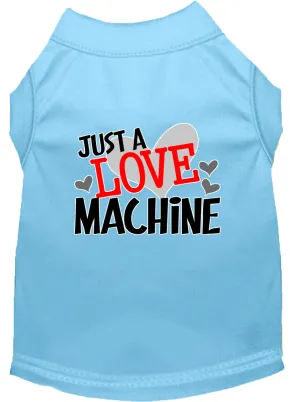 Love Machine Screen Print Dog Shirt Baby Blue Xxl