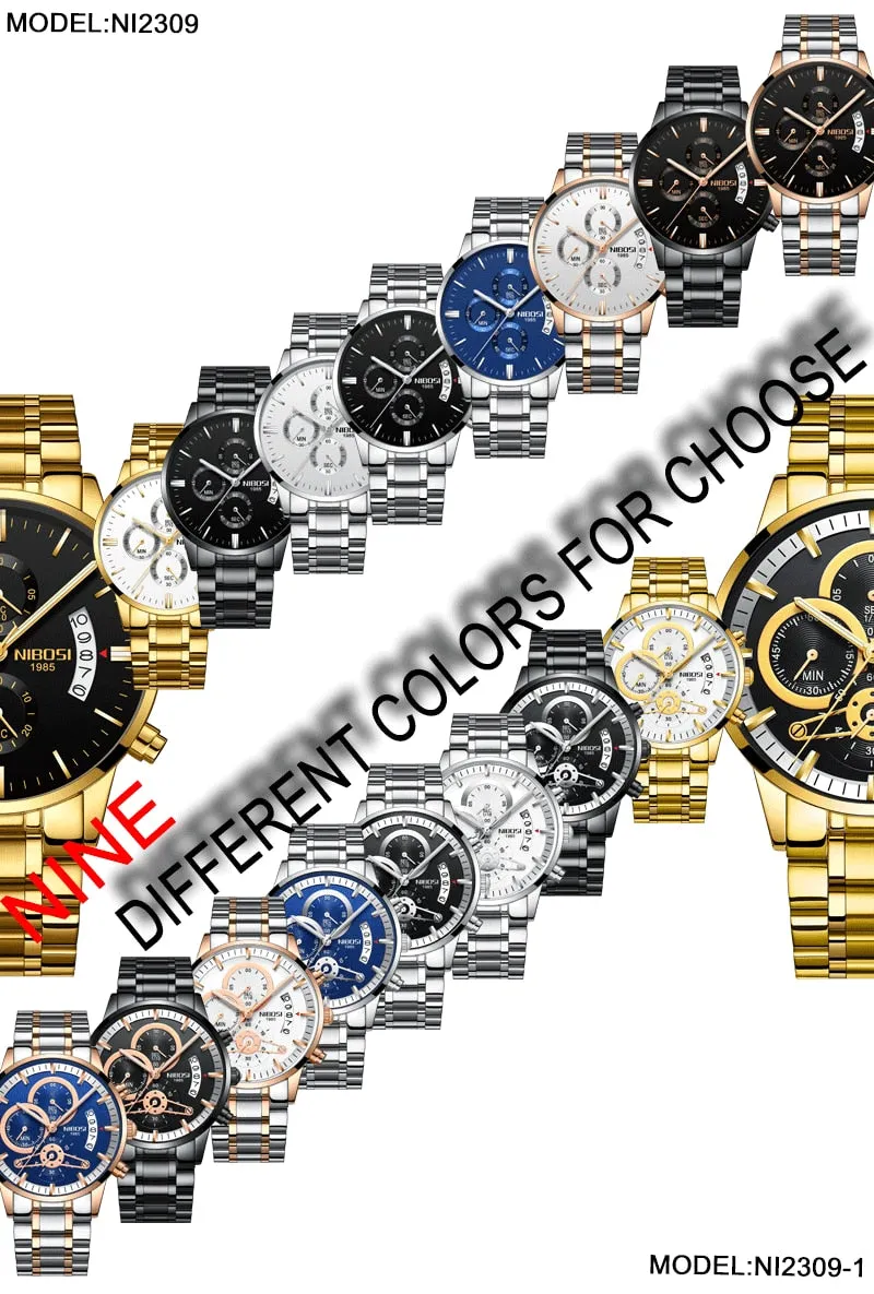 Luxury Sports Quartz Water Resistant Watches