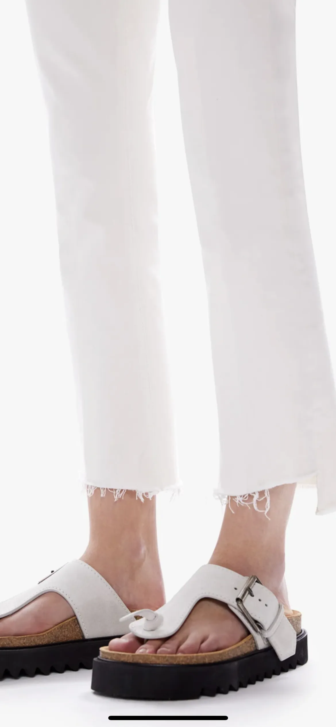 MOTHER- The Insider Crop Step Fray Cream Puffs