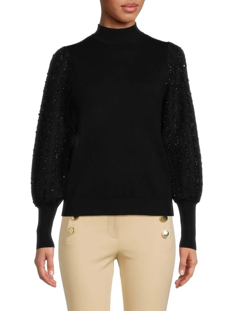 Nanette Nanette Lepore Rib Collar Cardigan, Very Black