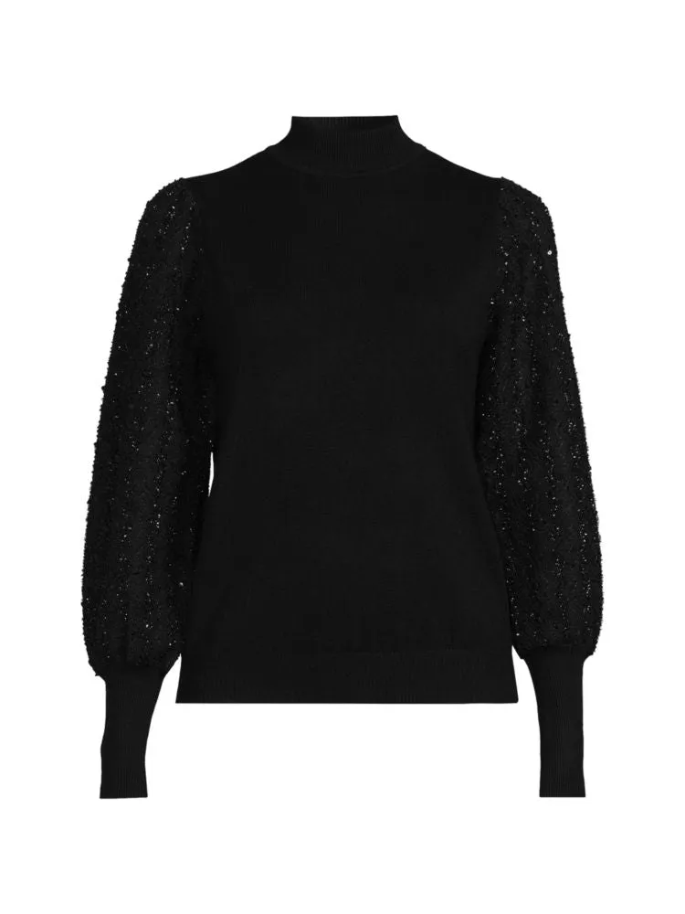 Nanette Nanette Lepore Rib Collar Cardigan, Very Black