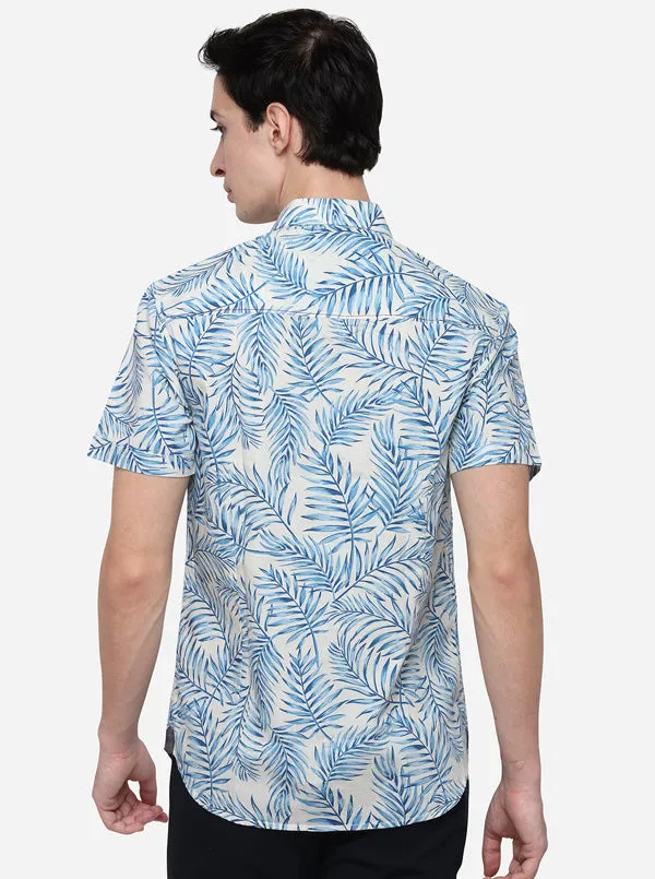 Palm Blue Slim Fit Solid Casual Shirt | Greenfibre