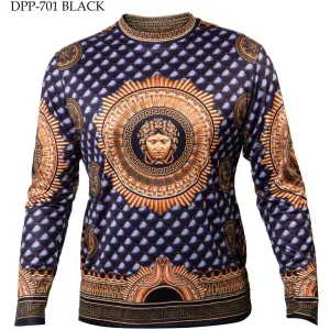 PRESTIGE VERSACE INSPIRED BLACK GOLD PRINT SHIRT
