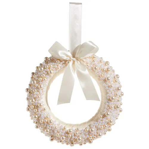 Raz Imports 2023 Charming Holiday 13" Pearl Wreath