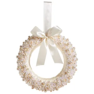 Raz Imports 2023 Charming Holiday 13" Pearl Wreath