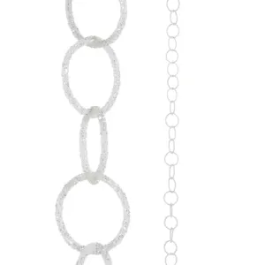 Raz Imports 2023 Charming Holiday 5' White Glittered Chain Garland