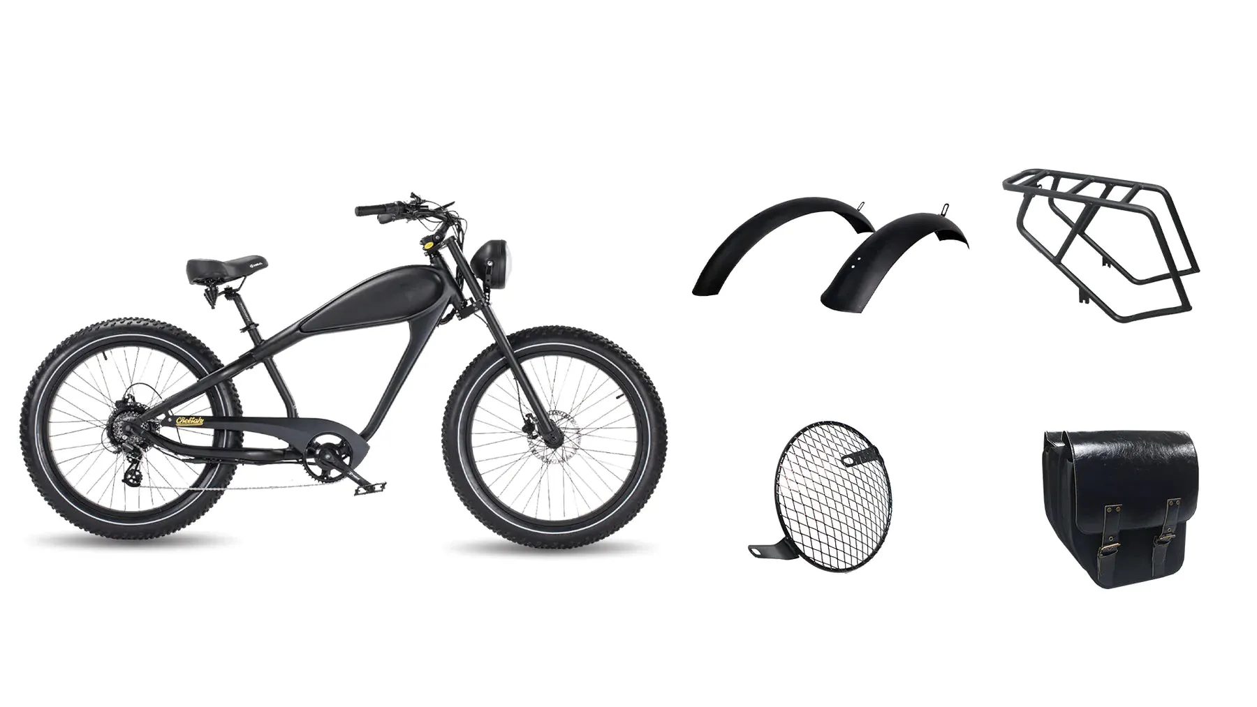 Revi Bikes Cheetah PLUS Café Racer 750W 48V 17.5Ah Fat Tire Cruiser Electric Bike