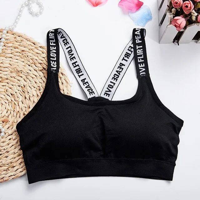 Seamless Bra Women's Sexy Letter Shoulder Strap Underwear