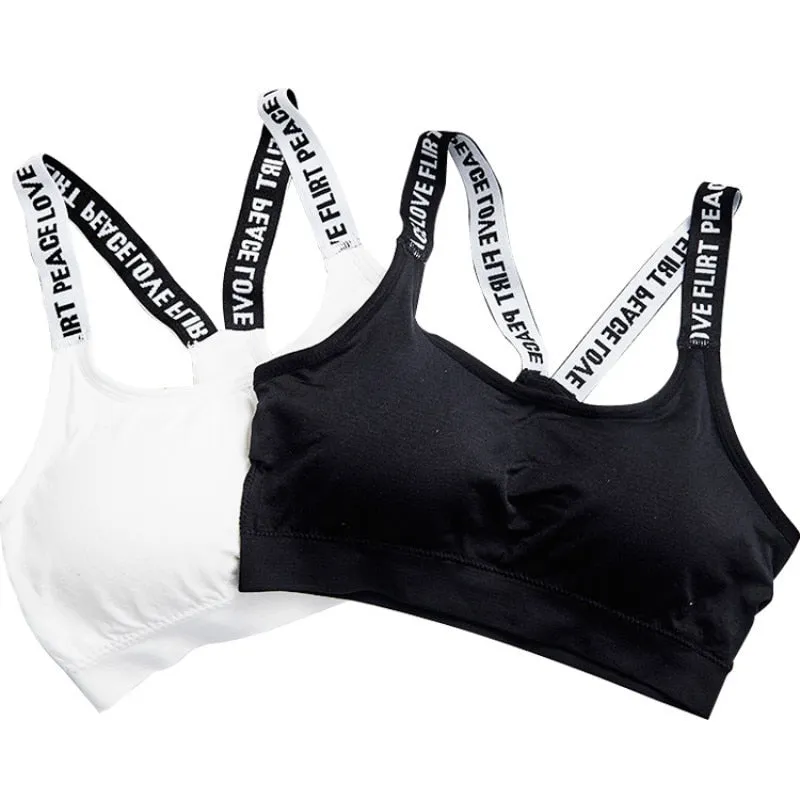 Seamless Bra Women's Sexy Letter Shoulder Strap Underwear