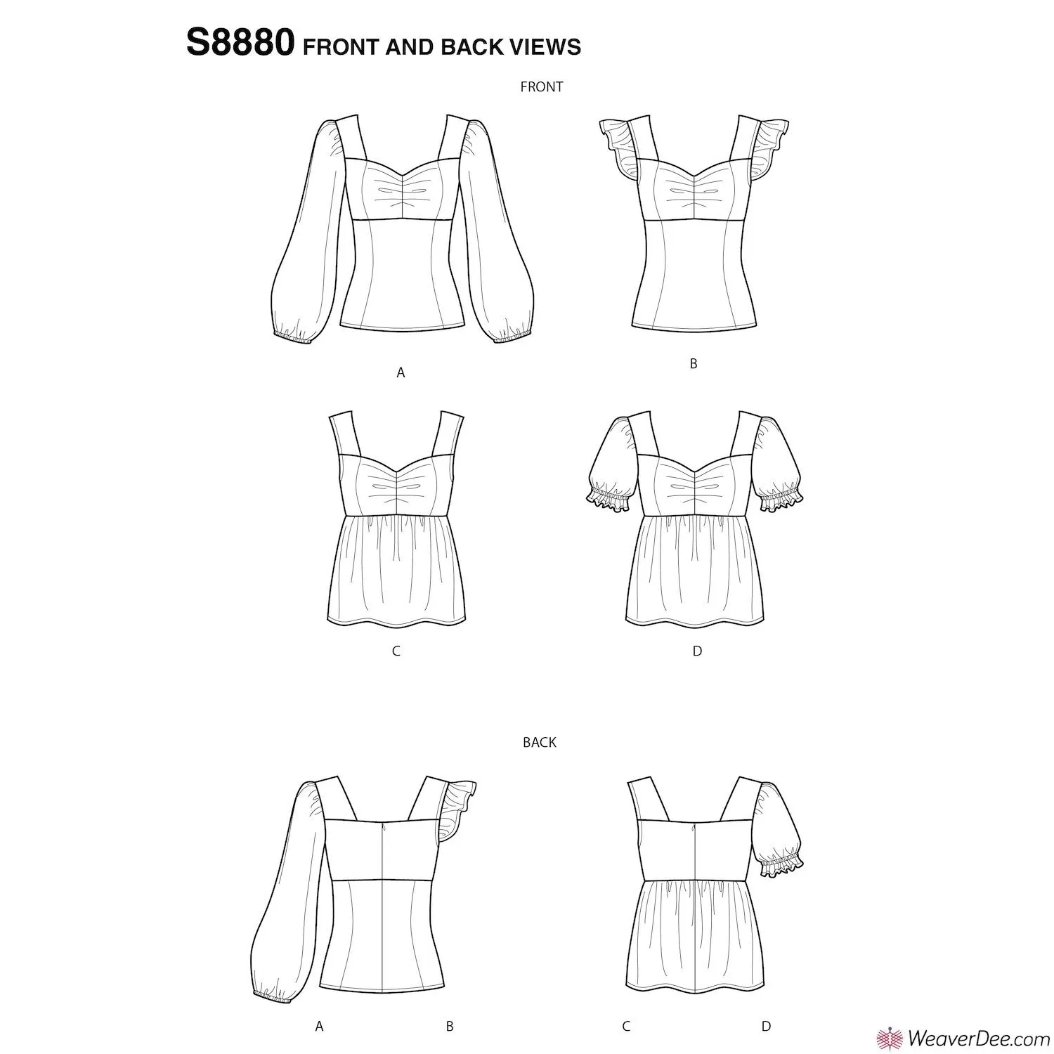 Simplicity Pattern S8880 Misses' Tops