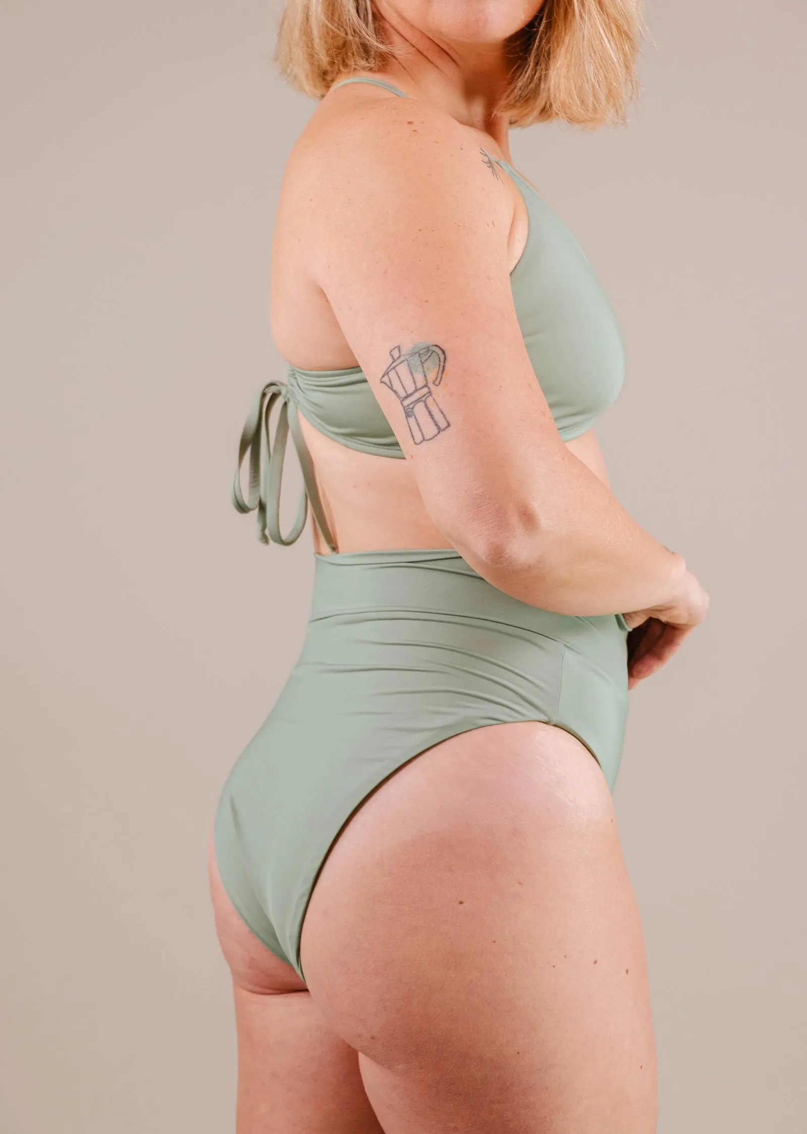 Tofino Agave High Leg High Waist Bikini Bottom