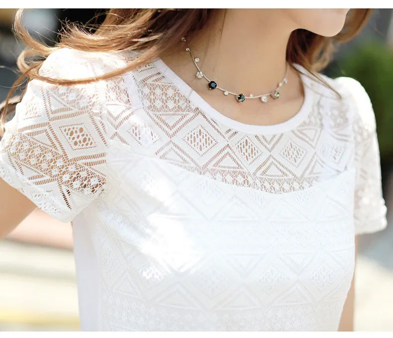 Tops lace chiffon blouse