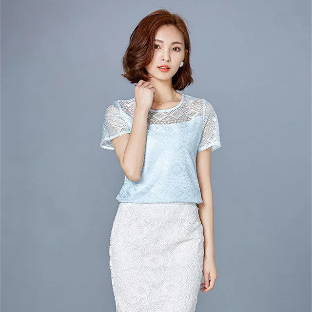 Tops lace chiffon blouse