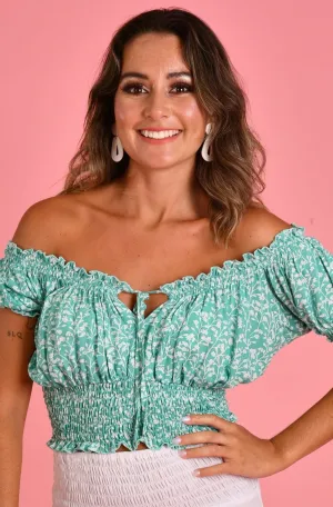 VGLT106 - PEASANT TOP - BLOSSOM MINT