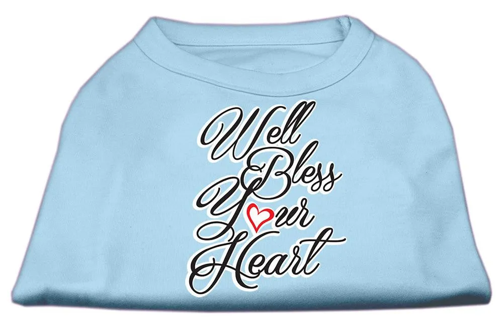 Well Bless Your Heart Screen Print Dog Shirt Baby Blue XXXL (20)