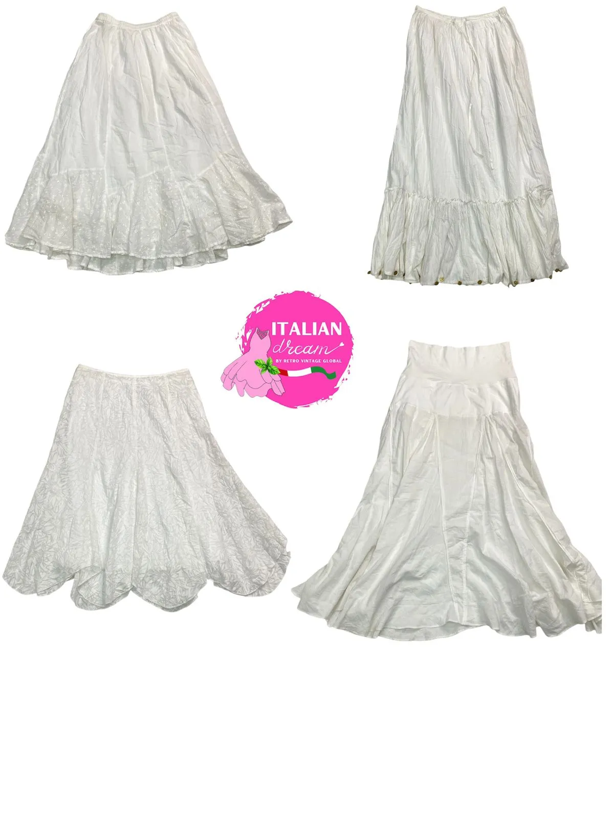 White Fairycore Y2K Cotton Skirts